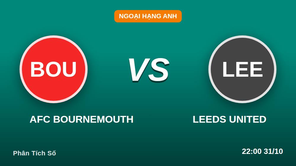 Soi kèo Bournemouth vs Leeds 31/10: Cách đọc kèo +115 tại Vitality